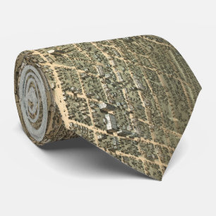 Vintage bildhafte Karte von Chicago (1868) Krawatte