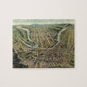 Vintage bildhafte Karte von Cumberland MD (1906) Puzzle