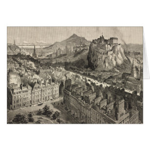 Vintage bildhafte Karte von Edinburgh Schottland