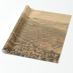 Vintage bildhafte Karte von Kalamazoo Michigan Geschenkpapier