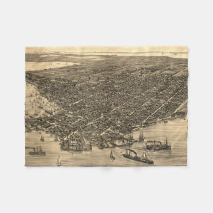 Vintage bildhafte Karte von Key West Florida Fleecedecke