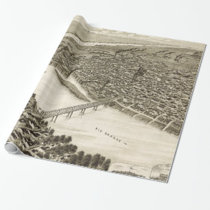 Vintage bildhafte Karte von Laredo Texas (1892) Geschenkpapier