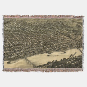 Vintage bildhafte Karte von Little Rock (1887) Decke