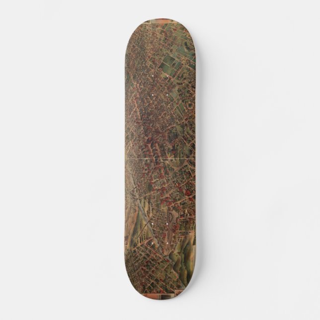 Vintage bildhafte Karte von Los Angeles (1891) Skateboard (Vorderseite)