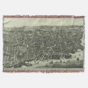 Vintage bildhafte Karte von Marblehead MA (1882) Decke