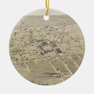 Vintage bildhafte Karte von McKinney Texas (1876) Keramikornament