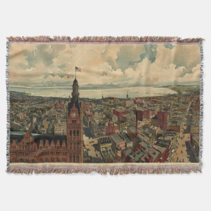 Vintage bildhafte Karte von Milwaukee WI (1898) Decke