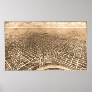 Vintage bildhafte Karte von Montgomery Alabama Poster