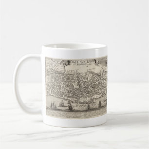 Vintage bildhafte Karte von New York City (1672) Kaffeetasse