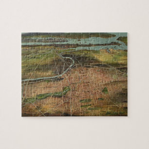 Vintage bildhafte Karte von Newark NJ (1916) Puzzle