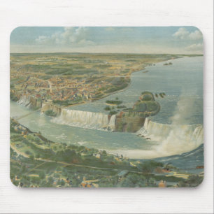 Vintage bildhafte Karte von Niagara Falls NY Mousepad