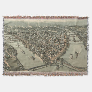 Vintage bildhafte Karte von Pittsburgh (1902) Decke