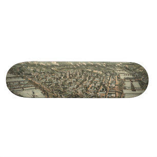 Vintage bildhafte Karte von Pittsburgh (1902) Skateboard