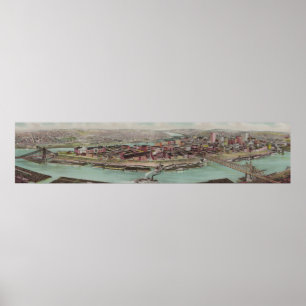 Vintage bildhafte Karte von Pittsburgh PA (1904) Poster