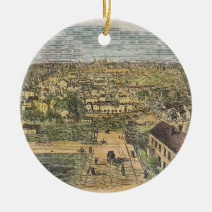 Vintage bildhafte Karte von Richmond Virginia Keramik Ornament