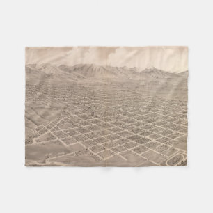 Vintage bildhafte Karte von Salt Lake City (1875) Fleecedecke