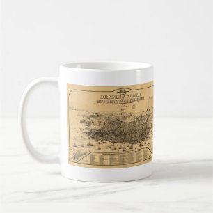Vintage bildhafte Karte von San Francisco (1875) Tasse