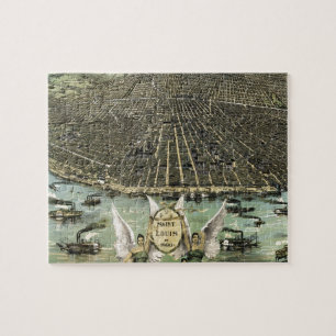 Vintage bildhafte Karte von St. Louis (1896) Puzzle