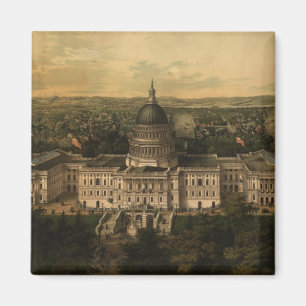 Vintage bildhafte Karte von Washington DC (1857) Magnet