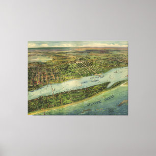Vintage bildhafte Karte von West Palm Beach (1915) Leinwanddruck