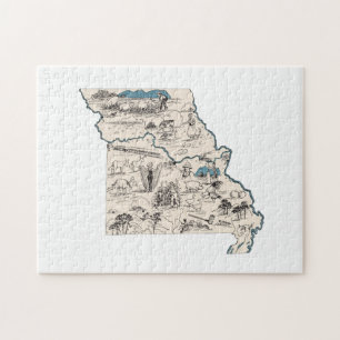 Vintage Bildkarte Missouri Puzzle