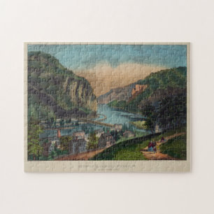 Vintage bildliche Darstellung von Harpers Ferry WV Puzzle