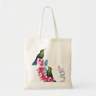 Vintage Bildtasche der Kolibris und der Blumen Tragetasche