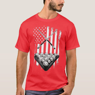 Vintage Billard-Amerikanische-Flagge-Poolspieler-G T-Shirt