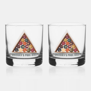 Vintage Billard-Balls - Geeigneter Billardtisch Whiskyglas