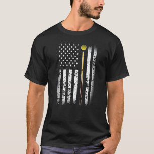 Vintage Billard Pool Spielertisch Amerikanische Fl T-Shirt