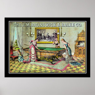 Vintage Billard Spielplakatwerbung Poster