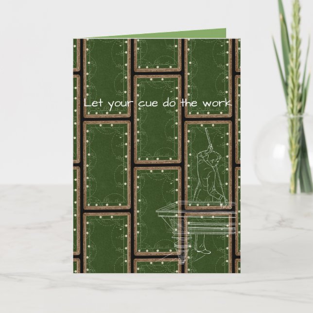 Vintage Billard Tischpoolspieler Antik einzigartig Karte (Vorderseite)