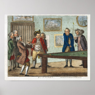 Vintage Billards drucken Frühkaricatures Poster