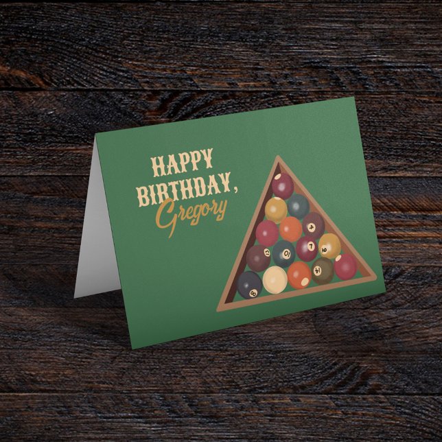 Vintage Billiard Balls Custom Pool Table Themed Karte (Von Creator hochgeladen)