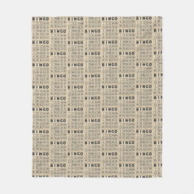 Vintage-Bingo-Kartenmuster Fleecedecke (Vorderseite)