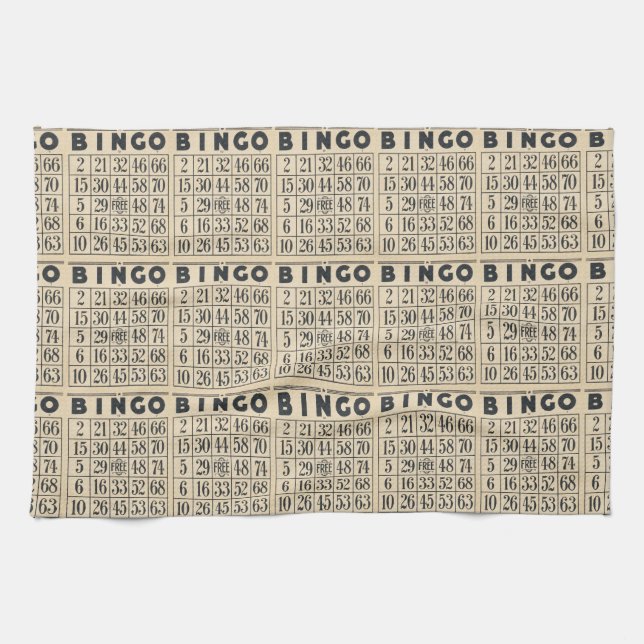 Vintage Bingokarte Küchentuch (Horizontal)