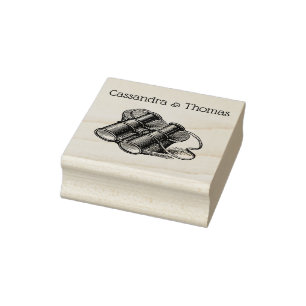 Vintage Binonulare, die den Namen Zeichnete Gummistempel