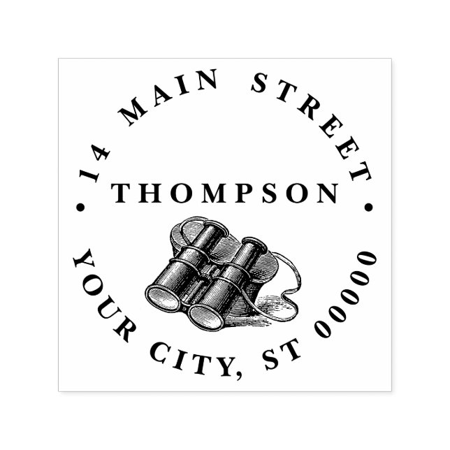 Vintage Binonulare Zeichnend Permastempel (Design)