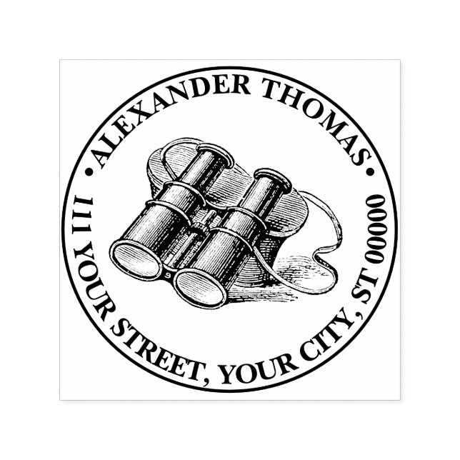 Vintage Binonulare Zeichnend Permastempel (Design)