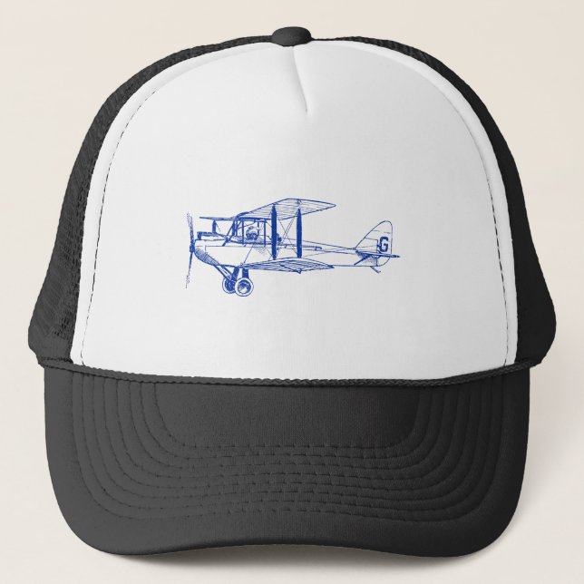 Vintage Biplane - Navy Blue Truckerkappe (Vorderseite)