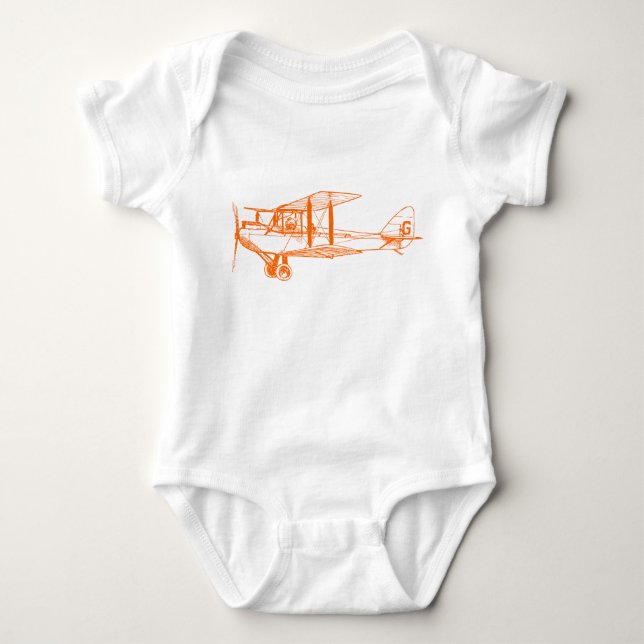 Vintage Biplane - Orange Baby Strampler (Vorderseite)