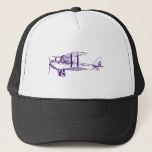 Vintage Biplane - Tief Lila Truckerkappe