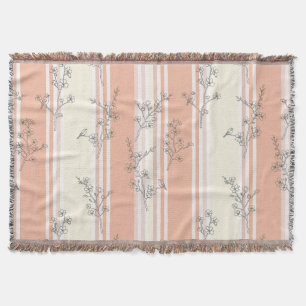 Vintage Bird Blossom Toile Streifen (9) Decke