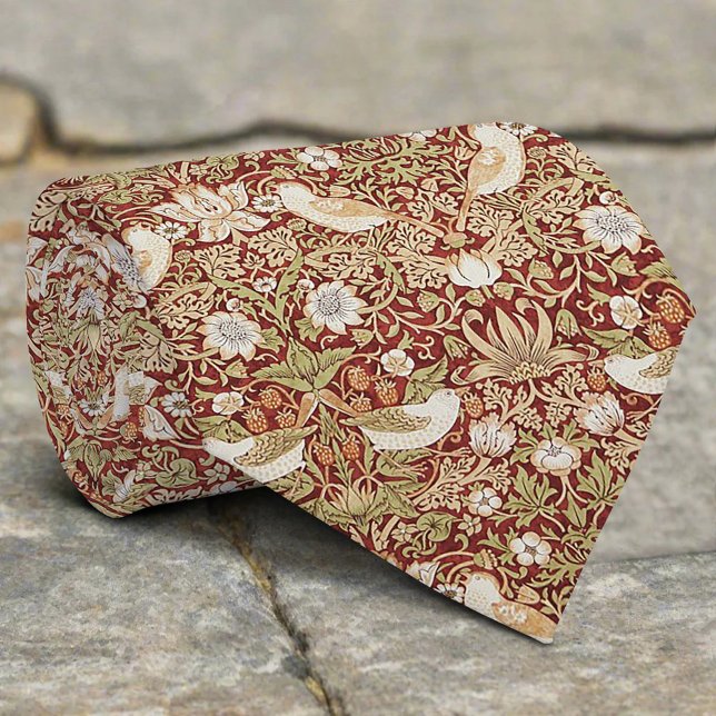 Vintage Bird Flower Strawberry Christmas Pattern Krawatte (Von Creator hochgeladen)