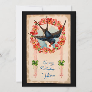 Vintage Bird für meinen Valentinstag individuell Feiertagskarte
