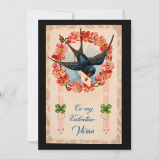 Vintage Bird für meinen Valentinstag individuell Feiertagskarte