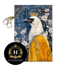 Vintage Bird Gothic Raven King Crown Decoupage Seidenpapier