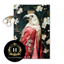 Vintage Bird Gothic Raven King Crown Decoupage Seidenpapier