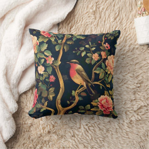 Vintage-Bird Pattern Wald Floral Kissen