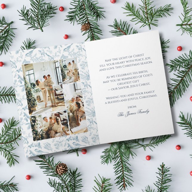 Vintage Bird & Pine Christmas Folding Card  Karte (Von Creator hochgeladen)